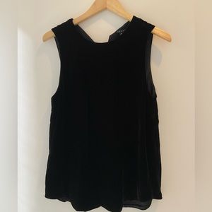 Sleeveless Black Velvet Theory Top